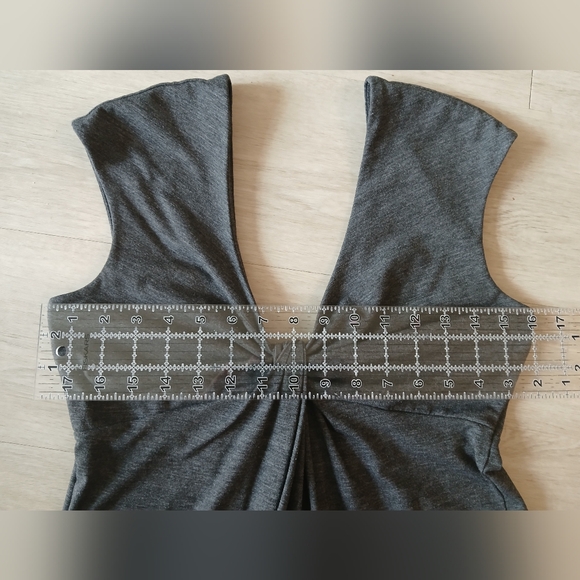 Vintage Express knot front gray dress - Picture 3 of 6